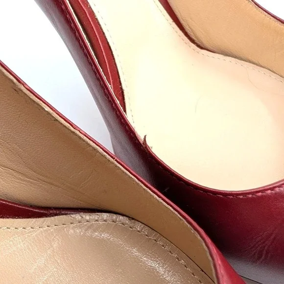 Prada Red Leather Pointed Toe Pumps Stiletto Heels Made in Italy Size 38.5 - Picture 9 of 9